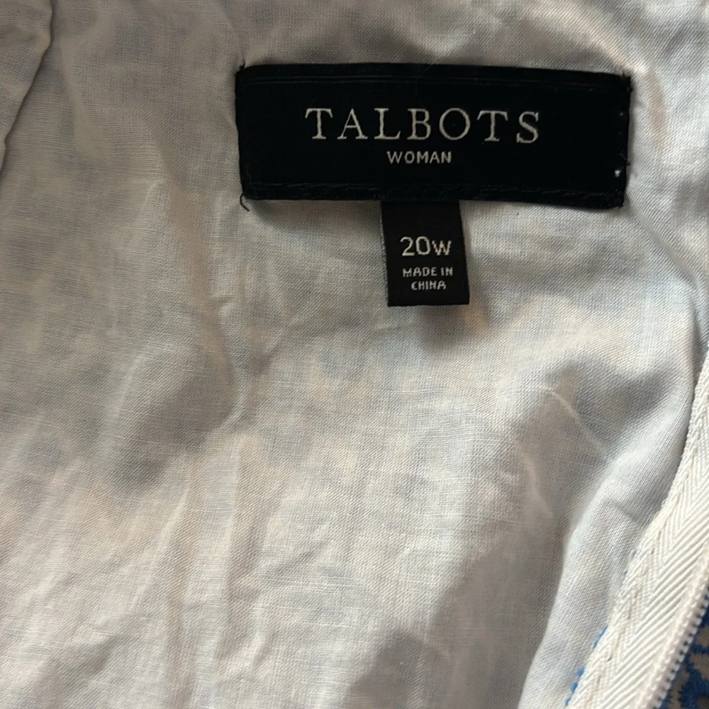 Talbots Blue and White Eyelet Pencil Skirt in Size 20W - Picture 5 of 8